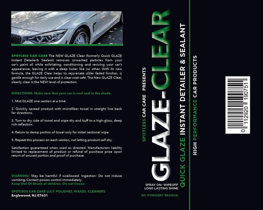 The GLAZE Clear (Quick GLAZE) Instant Detailer & Sealant 16 oz